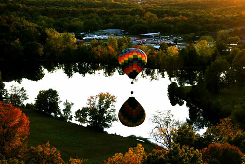 Balloon over lake