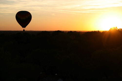 Balloon and sunset