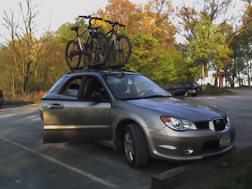 Subaru at the trail head