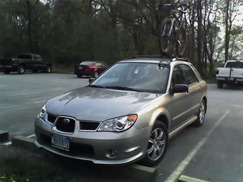 Subaru at the trail head