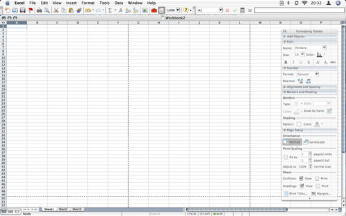 Excel 2004 in OS X