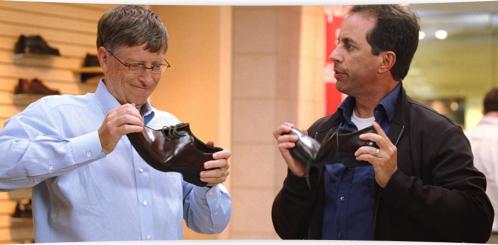 Bill Gates and Jerry Seinfeld Selling Shoes, Windows