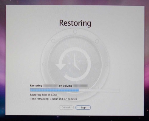 Time Machine Restore