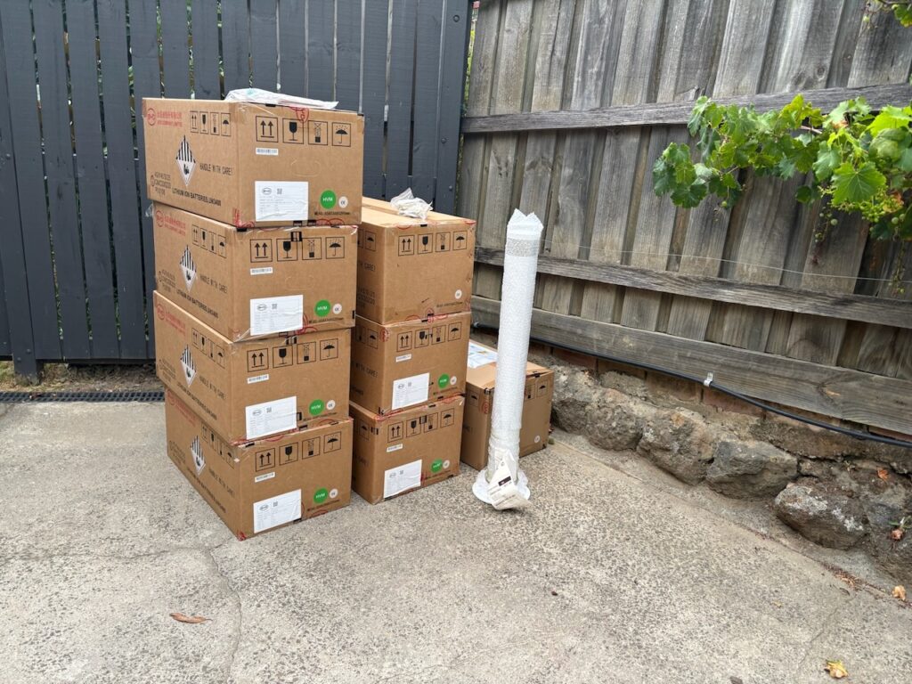 Boxes of batteries