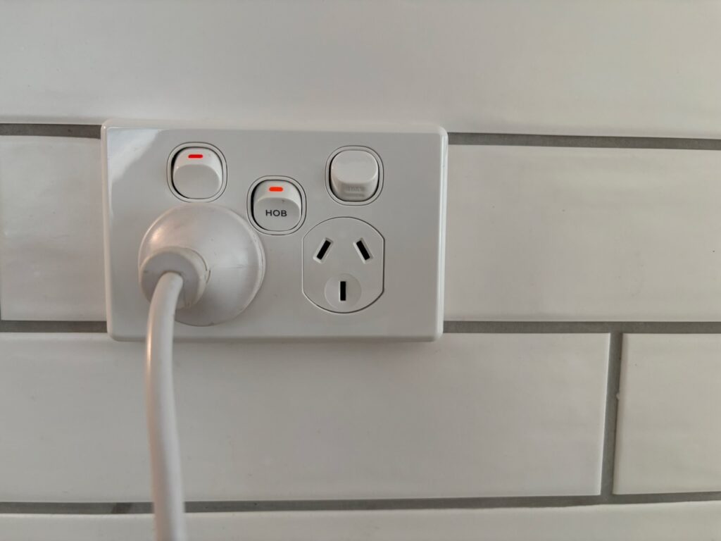 A power point with a hob switch